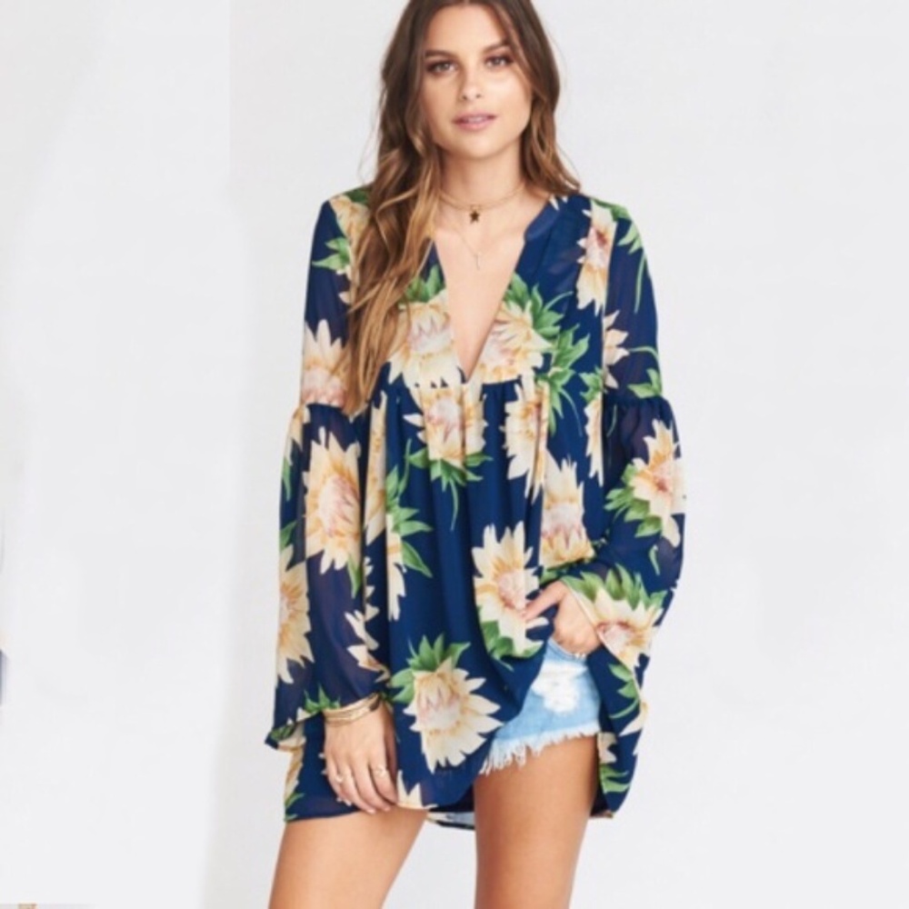 Show Me Your Mumu Mia Sunflower Hi-Low Tunic Dress